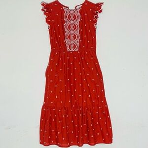 Detailed & Distinctive Bohme Red Women’s Dress with Lace Detail SZ S
